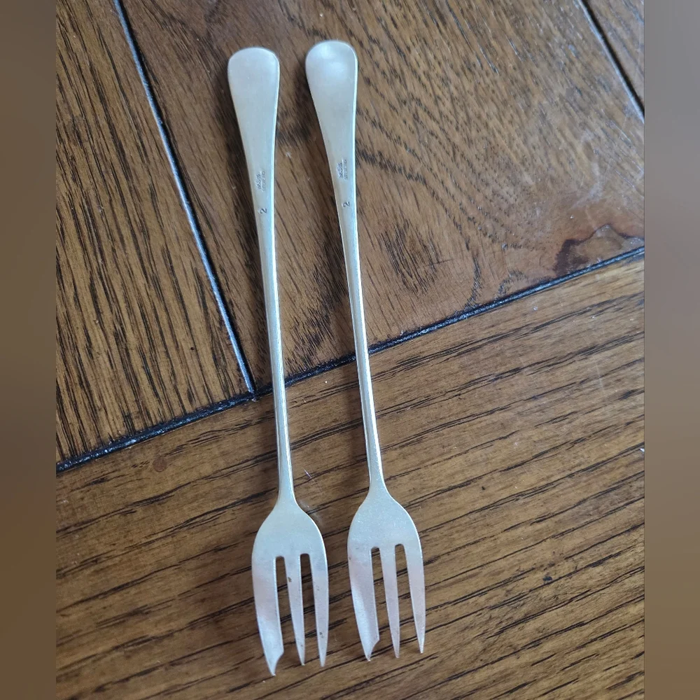 Sterling Silver Bachus Cocktail Forks Antique